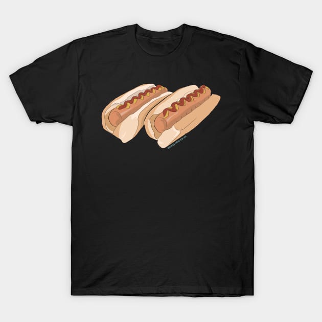 Hand Drawn Hot Dogs T-Shirt by 4amStudio